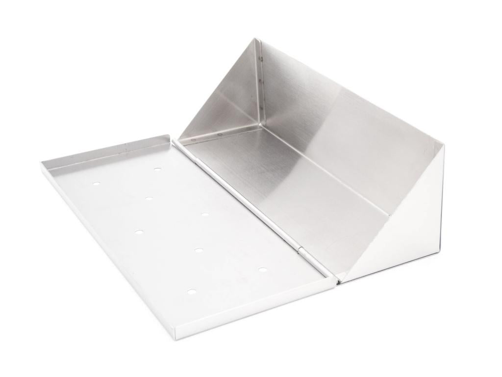 Räucherbox aus Edelstahl 22 x 10 x 5,5 cm mit Klappdeckel für Gas- und Holzkohlegrill: Ideal zum Aromatisieren von Grillgut