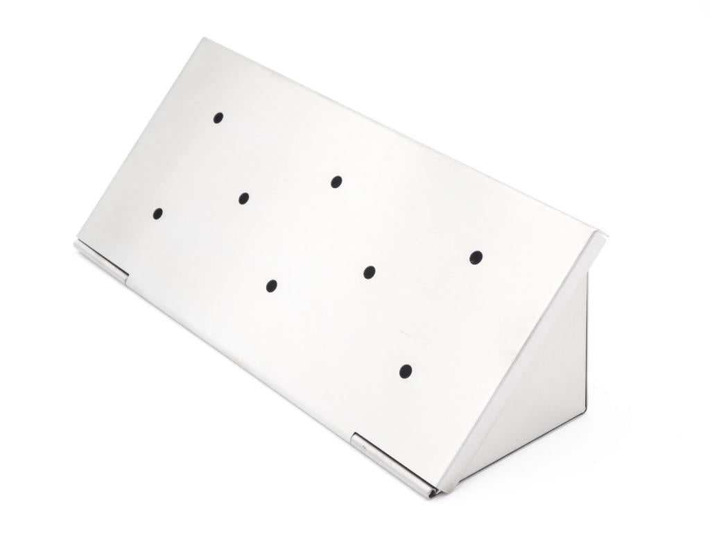 Räucherbox aus Edelstahl 22 x 10 x 5,5 cm mit Klappdeckel für Gas- und Holzkohlegrill: Ideal zum Aromatisieren von Grillgut