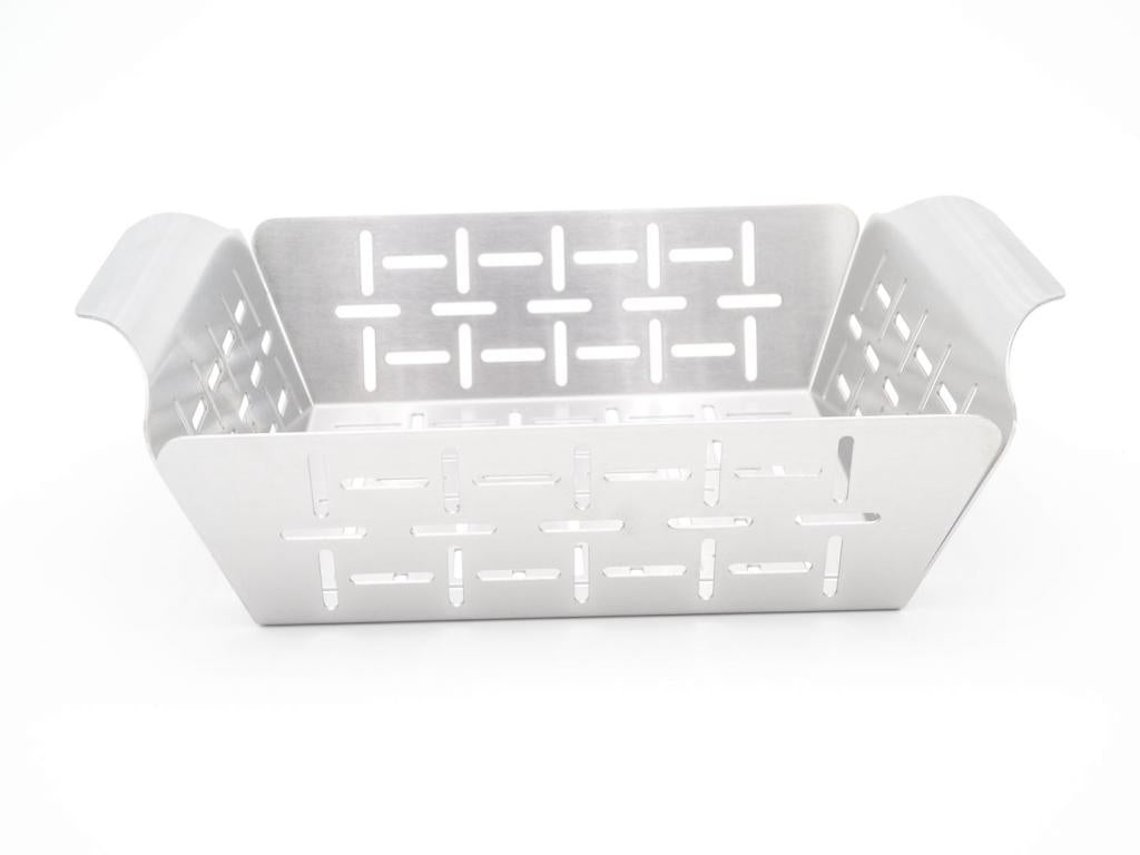 Edelstahl Grillkorb 19x24x5,5 cm inkl. Griffen - Perfekt zum Grillen und Garen von Gemüse - Spülmaschinengeeignet