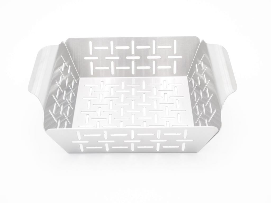 Edelstahl Grillkorb 19x24x5,5 cm inkl. Griffen - Perfekt zum Grillen und Garen von Gemüse - Spülmaschinengeeignet