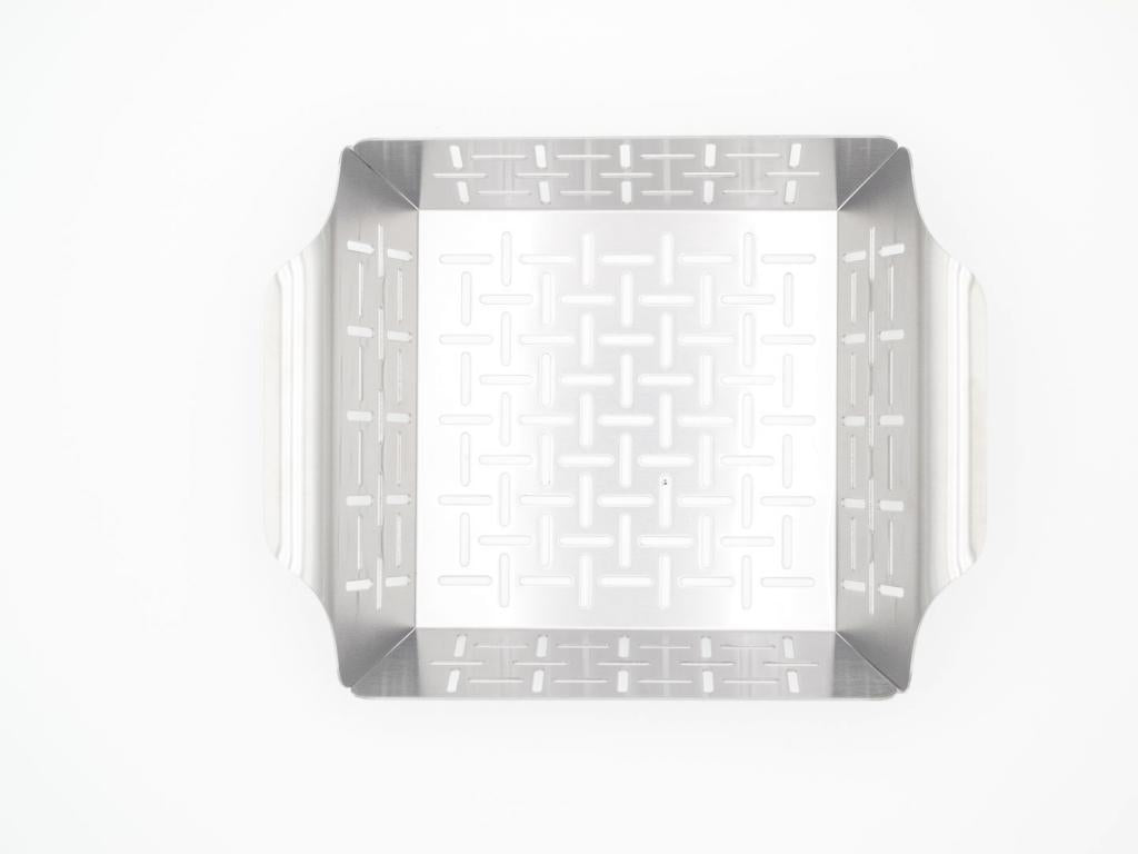 Edelstahl Grillkorb 19x24x5,5 cm inkl. Griffen - Perfekt zum Grillen und Garen von Gemüse - Spülmaschinengeeignet