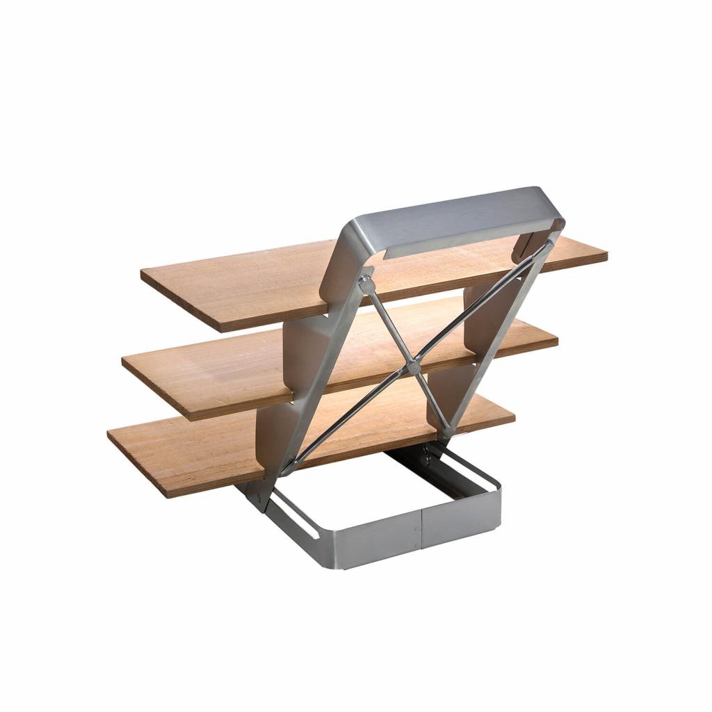 ALL'GRILL Räucherbrett Treppe aus Edelstahl - Platzsparendes Räuchern auf drei Etagen - inkl. 3 Zedernholzplanken - Maße: 30 x 28 x 26 cm