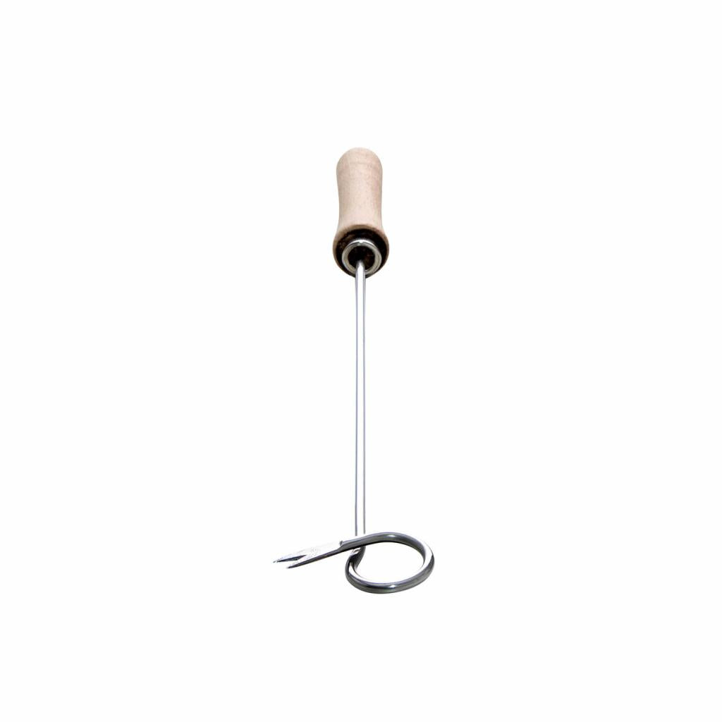 ALL'GRILL Kreisgabel mit Holzgriff - Grill-Universalwender für gezieltes Anheben und Bewegen von Grillgut - Länge: ca. 55 cm