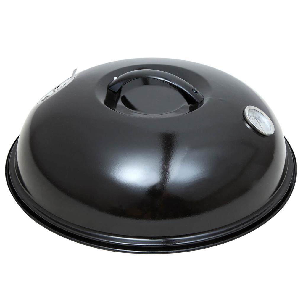 Leichter emaillierter Stahlblechdeckel Ø 36 cm mit Thermometer und Abdampfvorrichtung: Backhaube, Grillplatte, Pizza, Flammkuchen