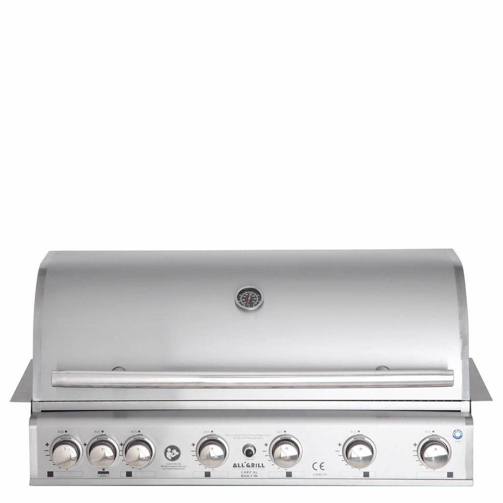 Hochwertiger Edelstahl Einbau Gas-Grill 6 Brenner mit Backburner und Air System: TOP-LINE - ALL'GRILL CHEF XL - BUILT-IN Variante