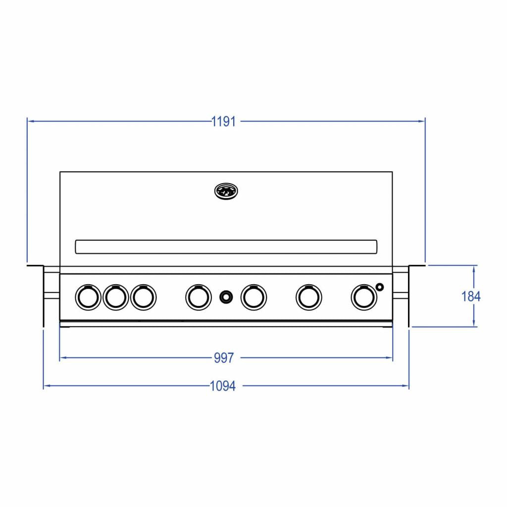 Hochwertiger Edelstahl Einbau Gas-Grill 6 Brenner mit Backburner und Air System: TOP-LINE - ALL'GRILL CHEF XL - BUILT-IN Variante