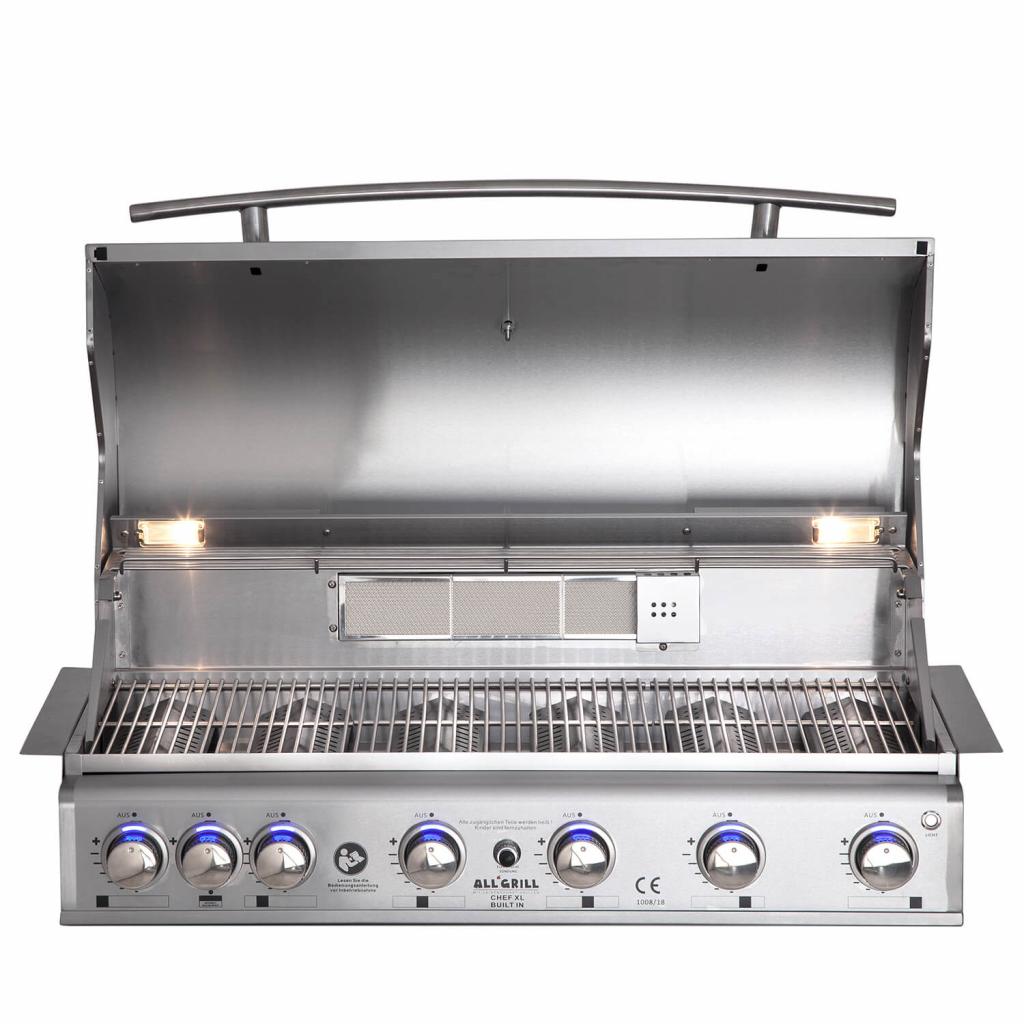 Hochwertiger Edelstahl Einbau Gas-Grill 6 Brenner mit Backburner und Air System: TOP-LINE - ALL'GRILL CHEF XL - BUILT-IN Variante