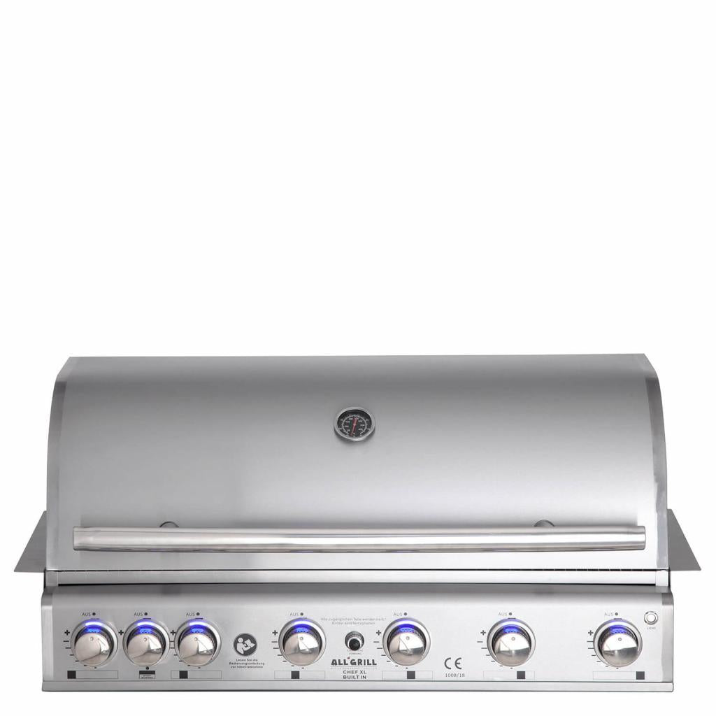 Hochwertiger Edelstahl Einbau Gas-Grill 6 Brenner mit Backburner und Air System: TOP-LINE - ALL'GRILL CHEF XL - BUILT-IN Variante
