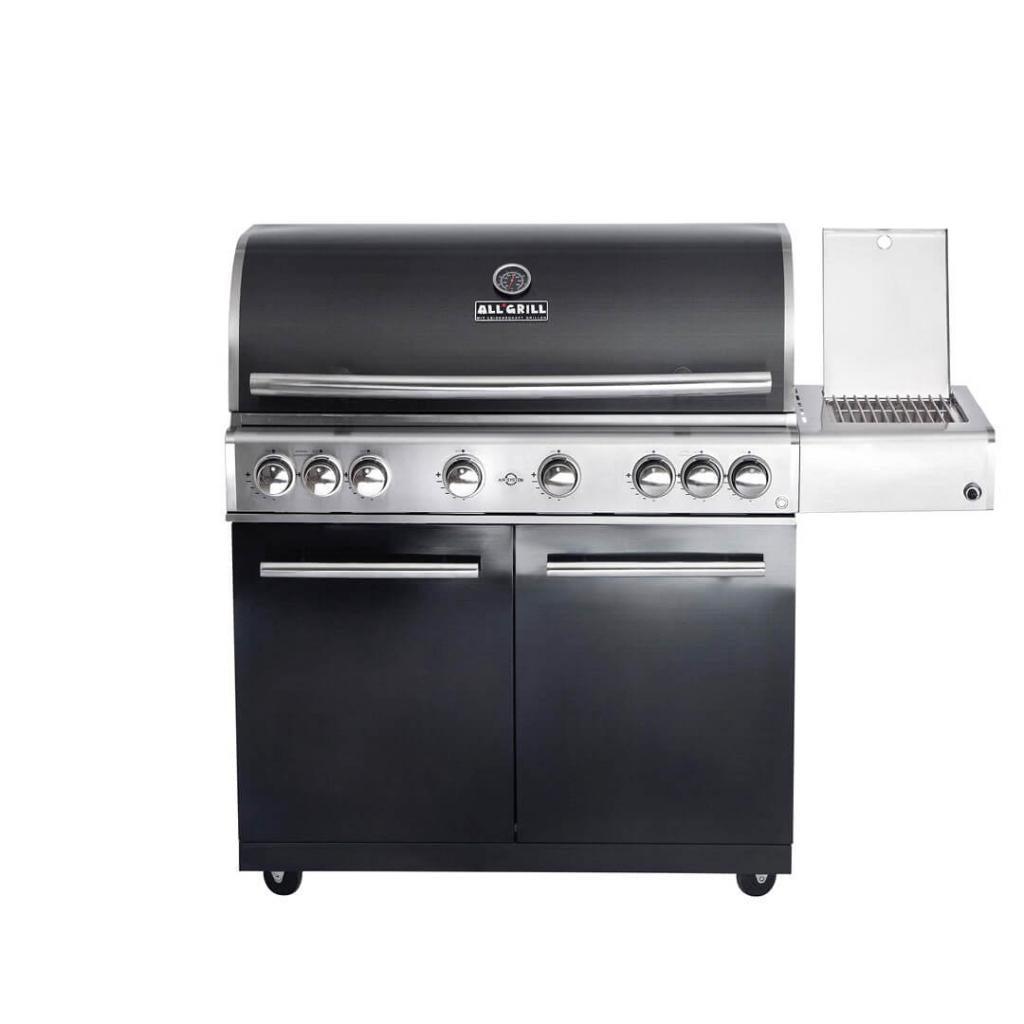 Hochwertiger Edelstahl Gasgrill MODULAR-TOP-LINE-ALL'GRILL CHEF "XL" 6 Brenner 27,7 kW 164x65x118 cm inkl. Seitenkocher und Beleuchtung