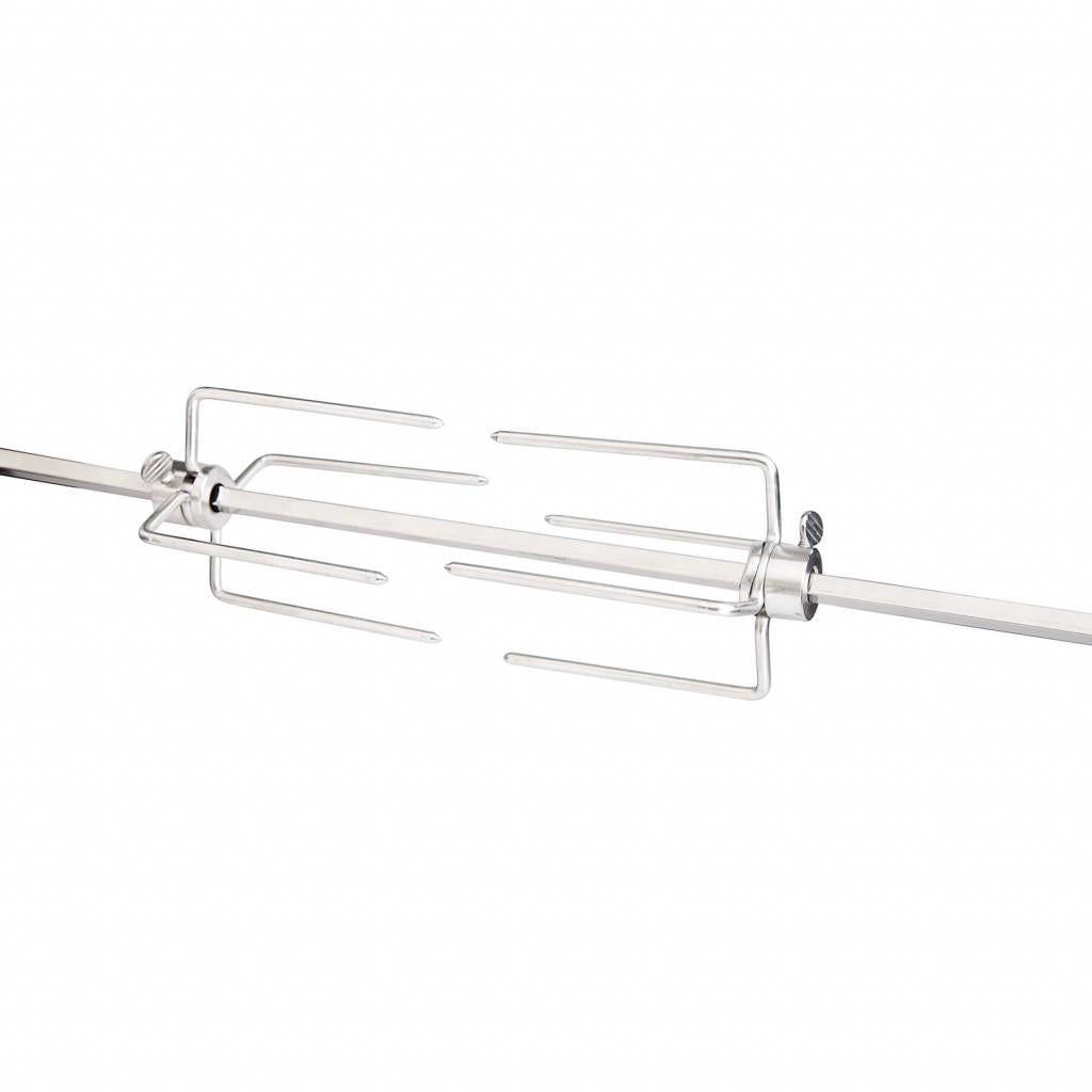 Edelstahl Fleischhaken für ALL'GRILL Grillspieß EXTREM und EXTREM-Light - Sichere Befestigung für Fleischstücke - 4 Dornen - Feststellschraube