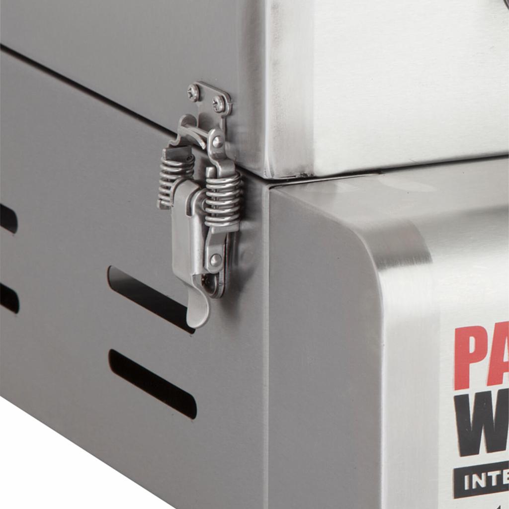 Leichter und portabler Multi-Kulti® Grill - 42x51x25 cm, 3,8 kW, Edelstahl, Backhaube mit Thermometer, Gasbetrieb