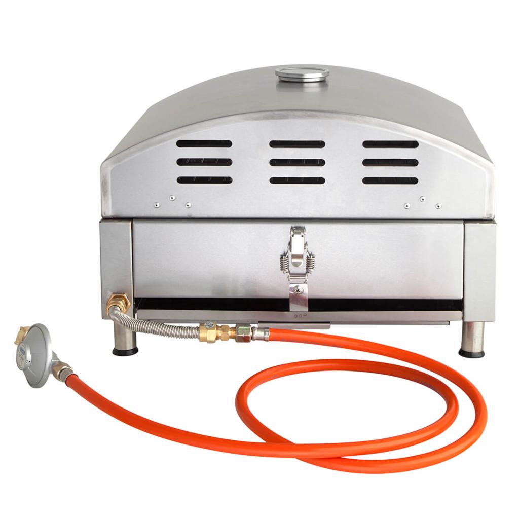 Leichter und portabler Multi-Kulti® Grill - 42x51x25 cm, 3,8 kW, Edelstahl, Backhaube mit Thermometer, Gasbetrieb