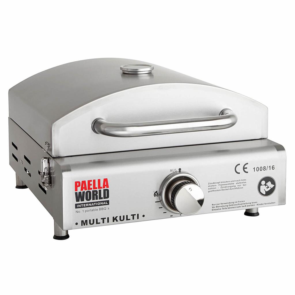 Multifunktionaler und portabler Grill Multi-Kulti® ohne Zündsicherung, Abmessungen: 42 x 51 x 25 cm, einfache Reinigung, überall einsetzbar
