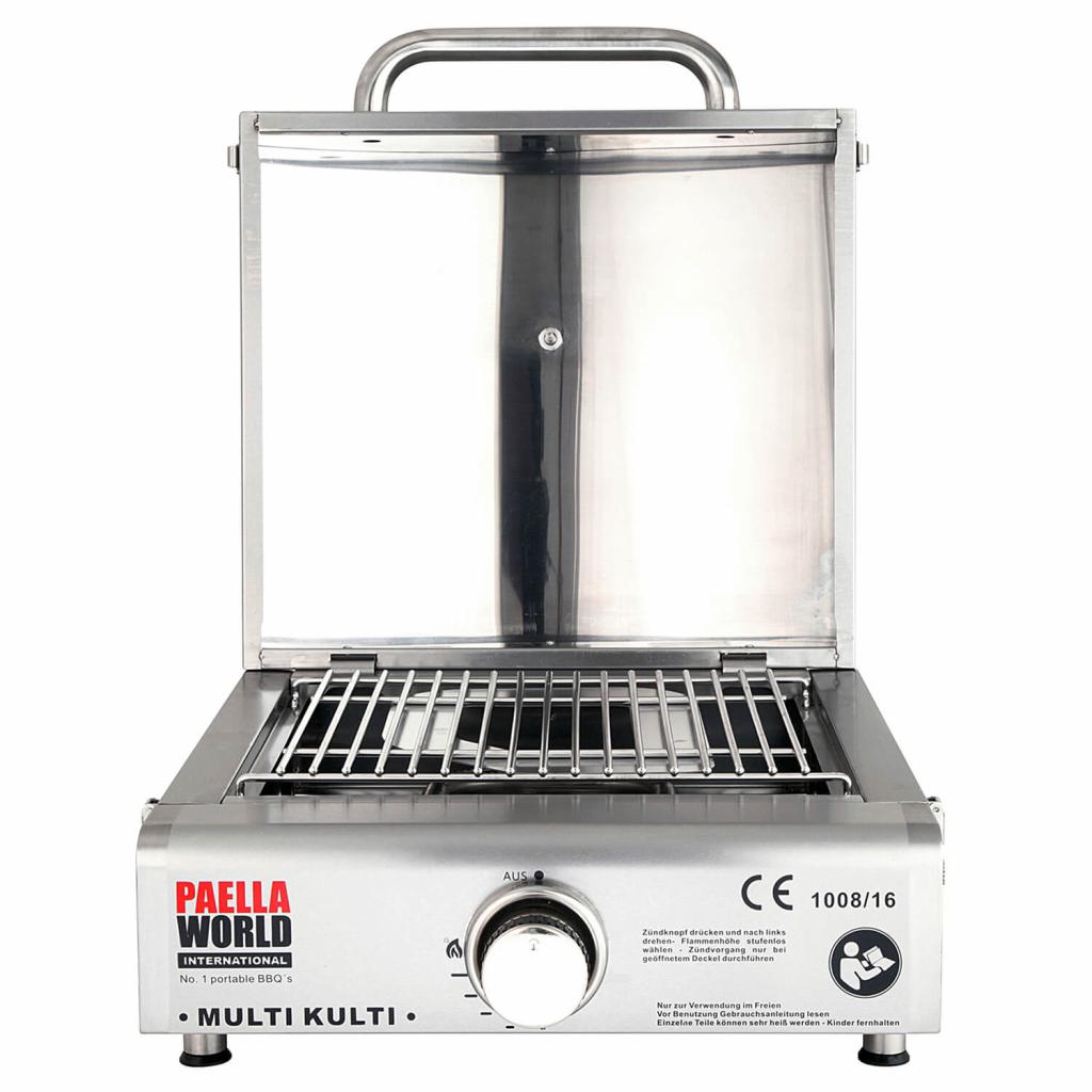 Multifunktionaler und portabler Grill Multi-Kulti® ohne Zündsicherung, Abmessungen: 42 x 51 x 25 cm, einfache Reinigung, überall einsetzbar