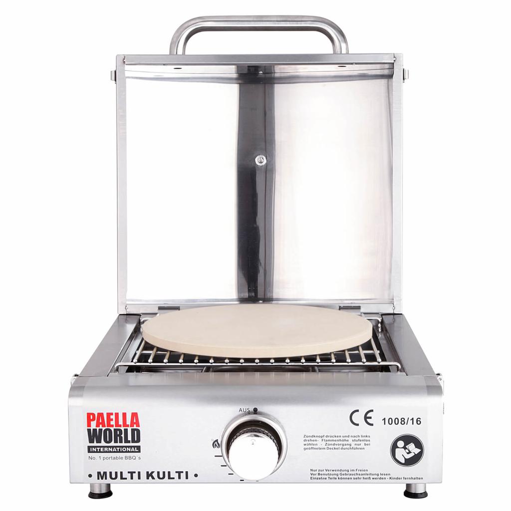 Multifunktionaler und portabler Grill Multi-Kulti® ohne Zündsicherung, Abmessungen: 42 x 51 x 25 cm, einfache Reinigung, überall einsetzbar