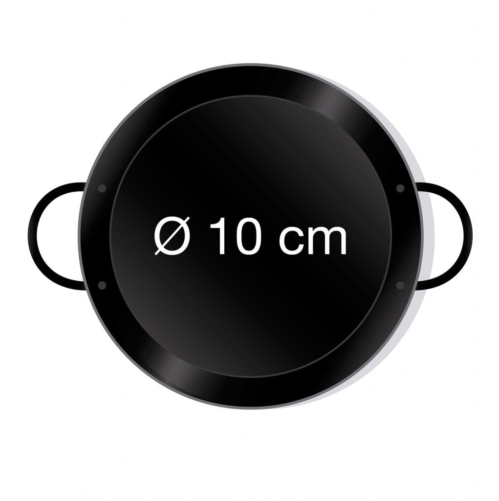 Leichte emaillierte Paella Pfanne Ø 10 cm mit Griffen - Universell einsetzbar und robust: Original spanische Paella Pfanne Typ Valenciana