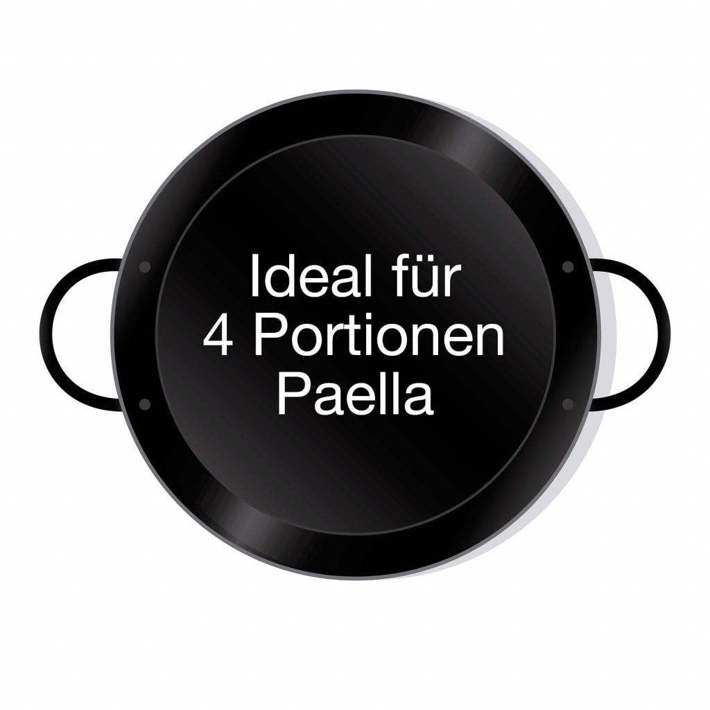 Leichte emaillierte Paella Pfanne Ø 30 cm mit Griffen - Universell einsetzbar und robust: Original spanische Paella Pfanne Typ Valenciana