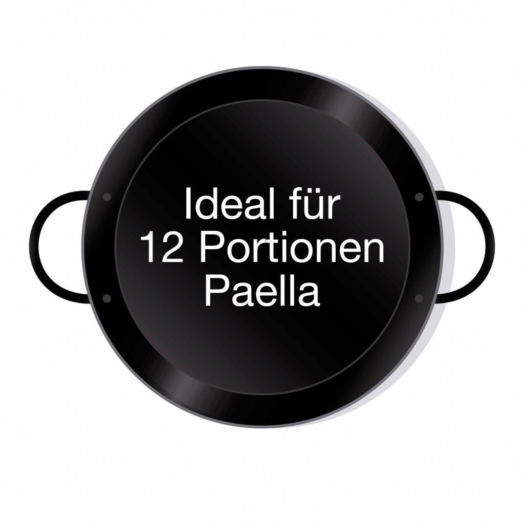 Leichte emaillierte Paella Pfanne Ø 46 cm mit Griffen - Universell einsetzbar und robust: Original spanische Paella Pfanne Typ Valenciana