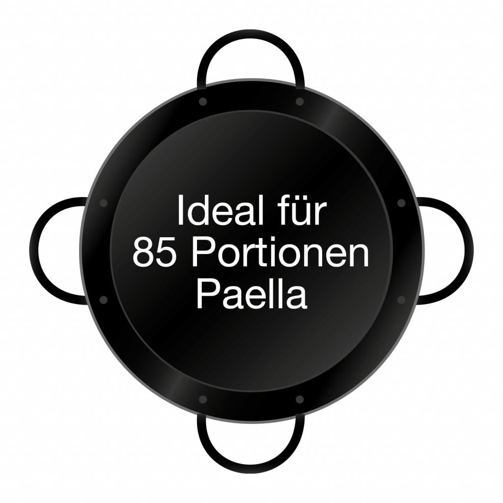 Leichte emaillierte Paella Pfanne Ø 100 cm mit Griffen - Universell einsetzbar und robust: Original spanische Paella Pfanne Typ Valenciana