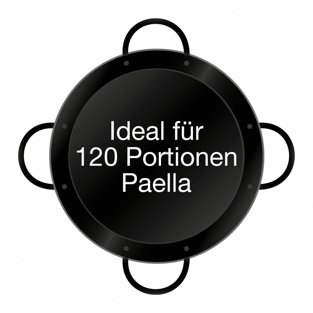Leichte emaillierte Paella Pfanne Ø 115 cm mit Griffen - Universell einsetzbar und robust: Original spanische Paella Pfanne Typ Valenciana
