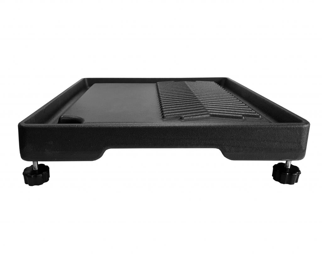 Vielseitiger Grillaufsatz für klassische Seitenkochfelder - Höhenverstellbare Füße - Umlaufende Fettrinne - Abmessungen 35 x 32 cm