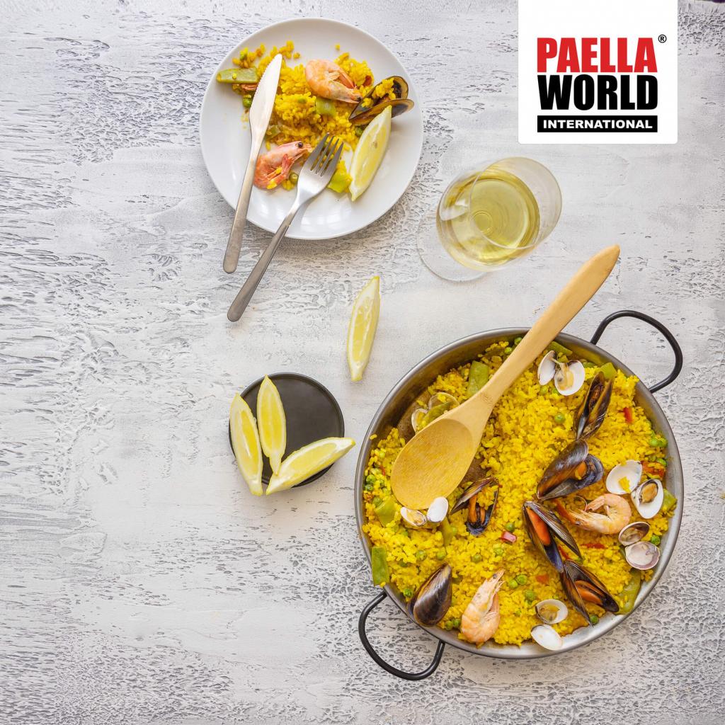 Original spanische Paelle Pfanne Typ 'Valencia' - leicht, Ø 22 cm, polierter Stahl, robust und preiswert: Ideal für Paella, Pfannen-/Reisgerichte