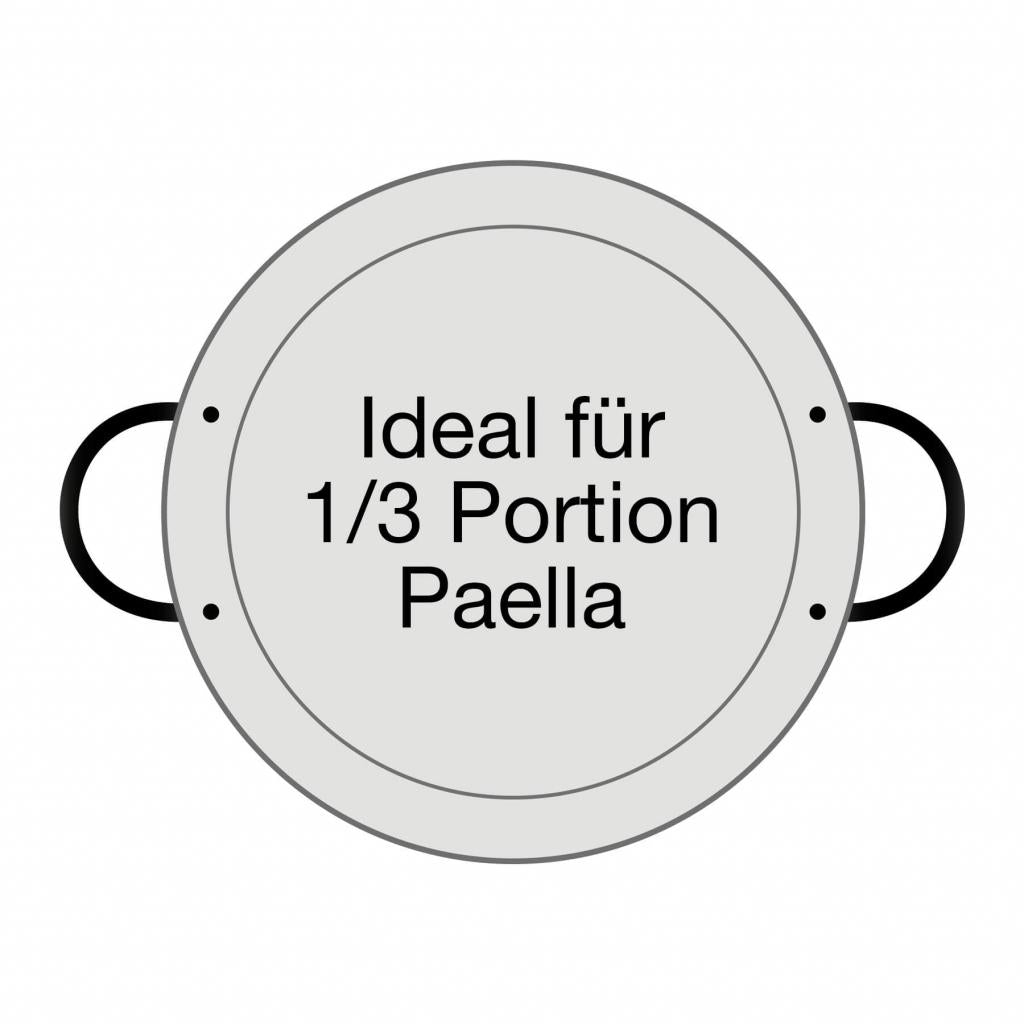 Original spanische Paelle Pfanne Typ 'Valencia' - leicht, Ø 22 cm, polierter Stahl, robust und preiswert: Ideal für Paella, Pfannen-/Reisgerichte