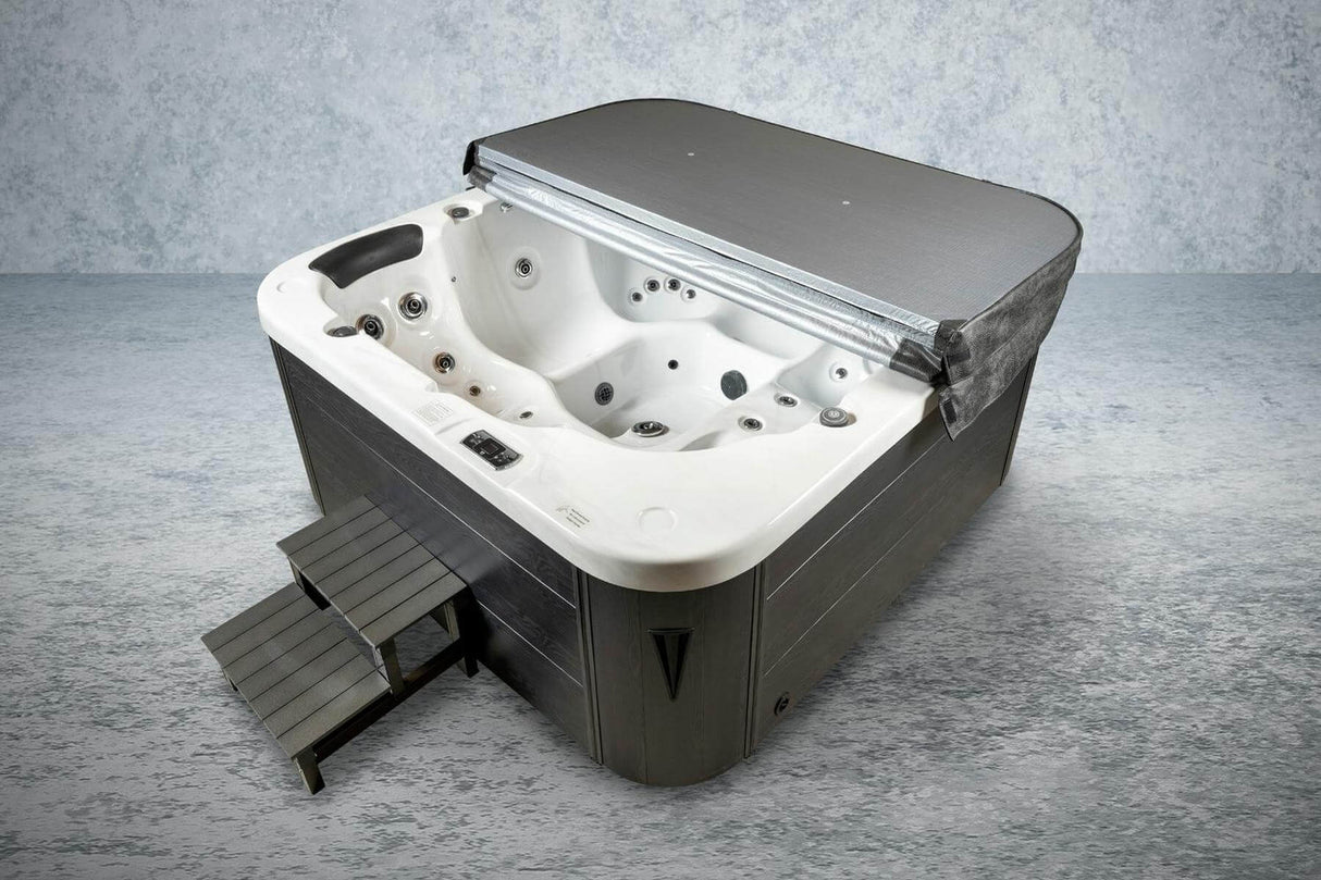 PureHaven American Outdoor-Whirlpool Torina Brown 215x215 cm 5 Personen Rücken- Gesäß- Nacken- & Fußreflexzonenmassage Filtersystem Wasserfall 1650 L