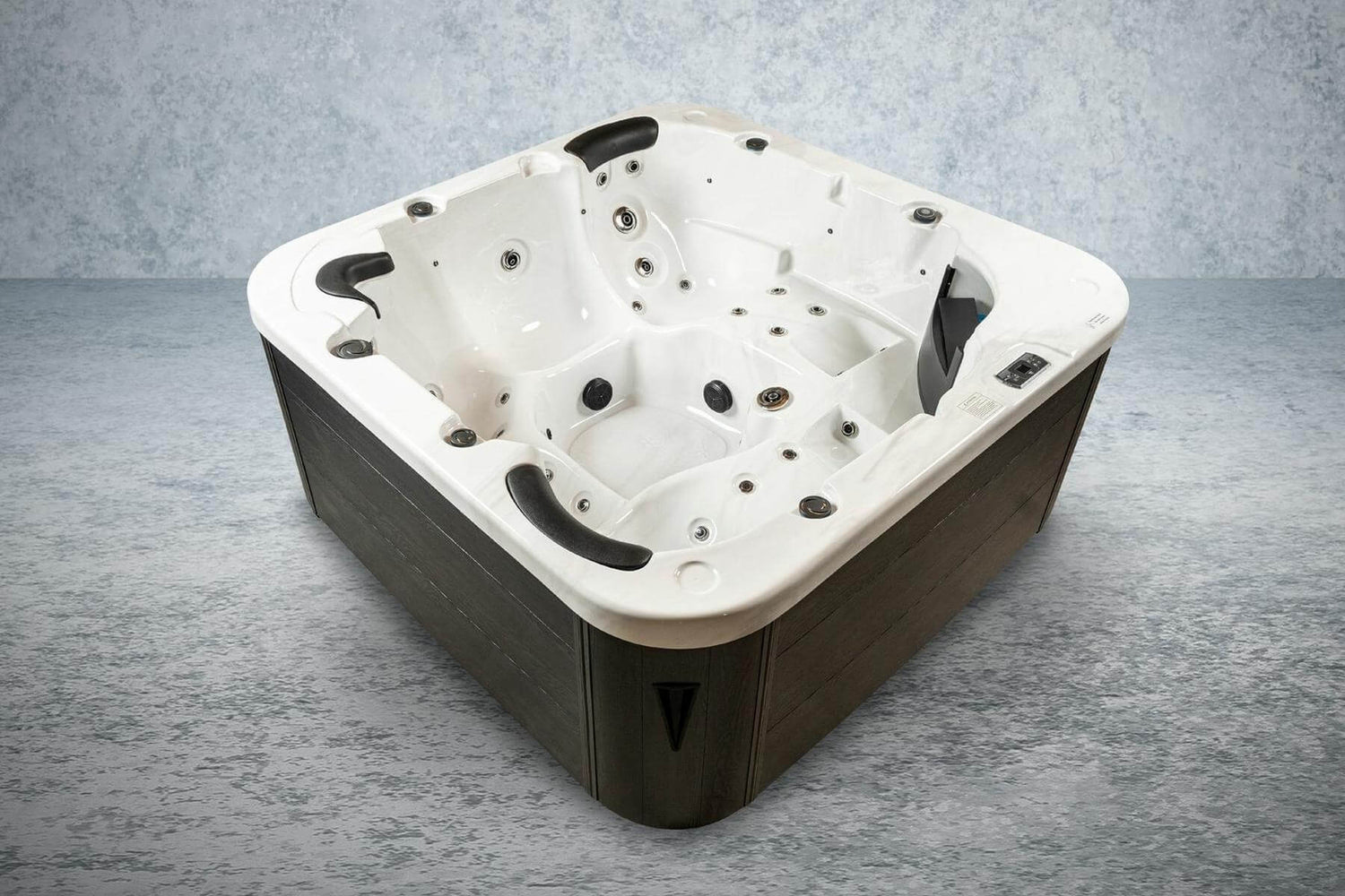 PureHaven American Outdoor-Whirlpool Torina Brown 215x215 cm 5 Personen Rücken- Gesäß- Nacken- & Fußreflexzonenmassage Filtersystem Wasserfall 1650 L