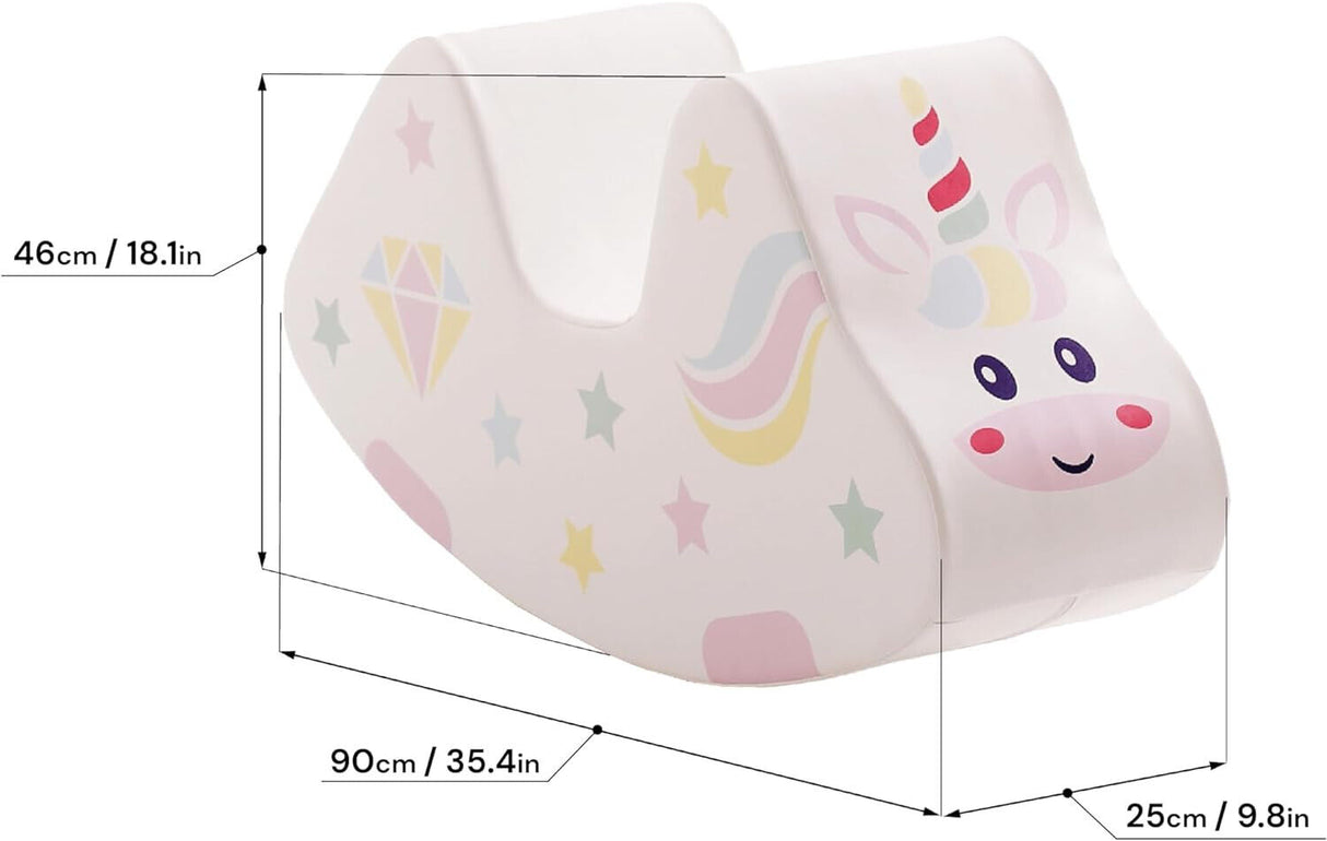 Kinderschaukel in Einhornform mit bunten Sternen und Diamanten