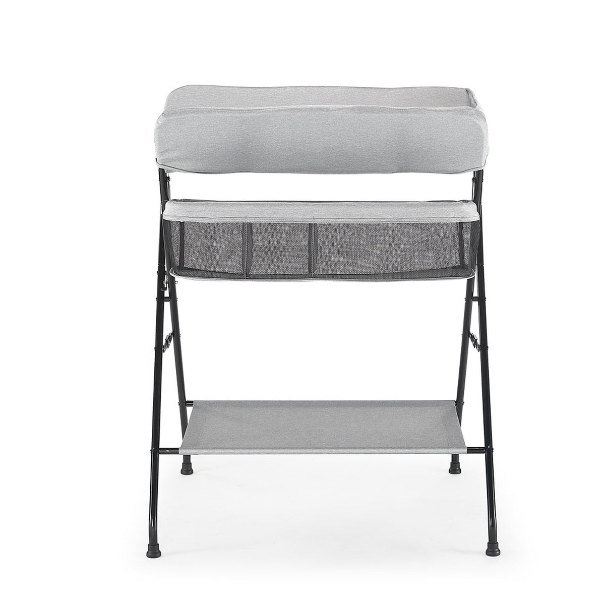 BabyTrold Vera 2 Wickeltisch klappbar grau Denim mit Ablagefach und 3-Fächer-Halter