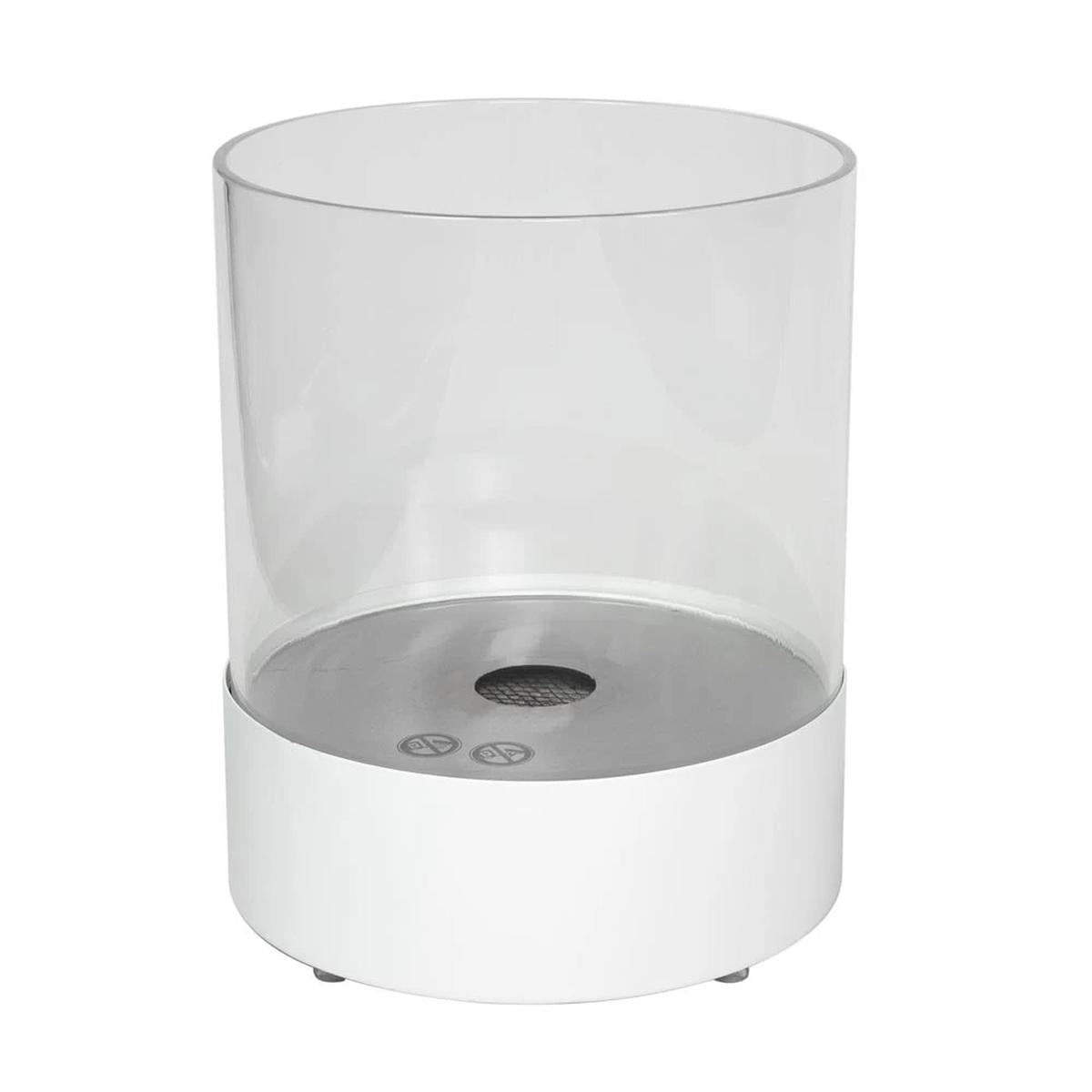 CACH Fires Southwark Runder Tisch Kamin, Weiß, Einzigartiges Design mit Glas, Bioethanol, 1,15 kW