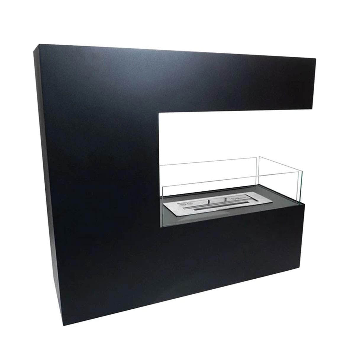 CACH Fires Topeka Freistehender Bioethanol-Kamin, schwarzes Design, 2,4 kW, trennt zwei Räume, hochwertiges, modernes und elegantes Erscheinungsbild.