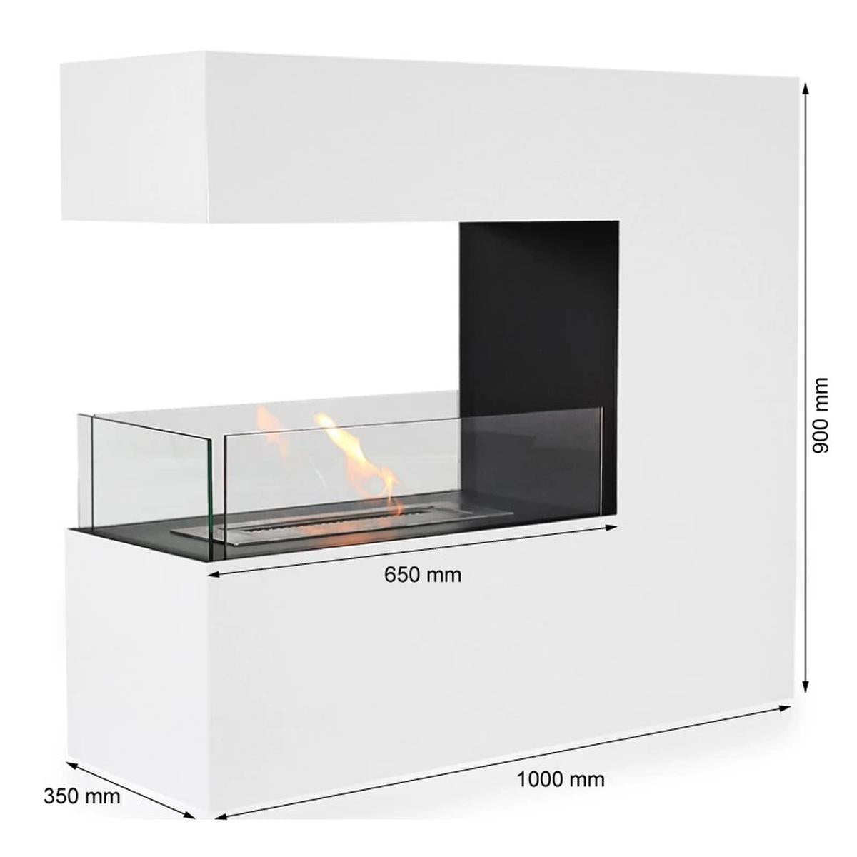 CACH Fires Topeka Bio-Standkamin, Weiß, 100 cm, Pulverbeschichtet, 2,4 kW, ein einfaches und elegantes Designstück, pulverbeschichtete Oberfläche.