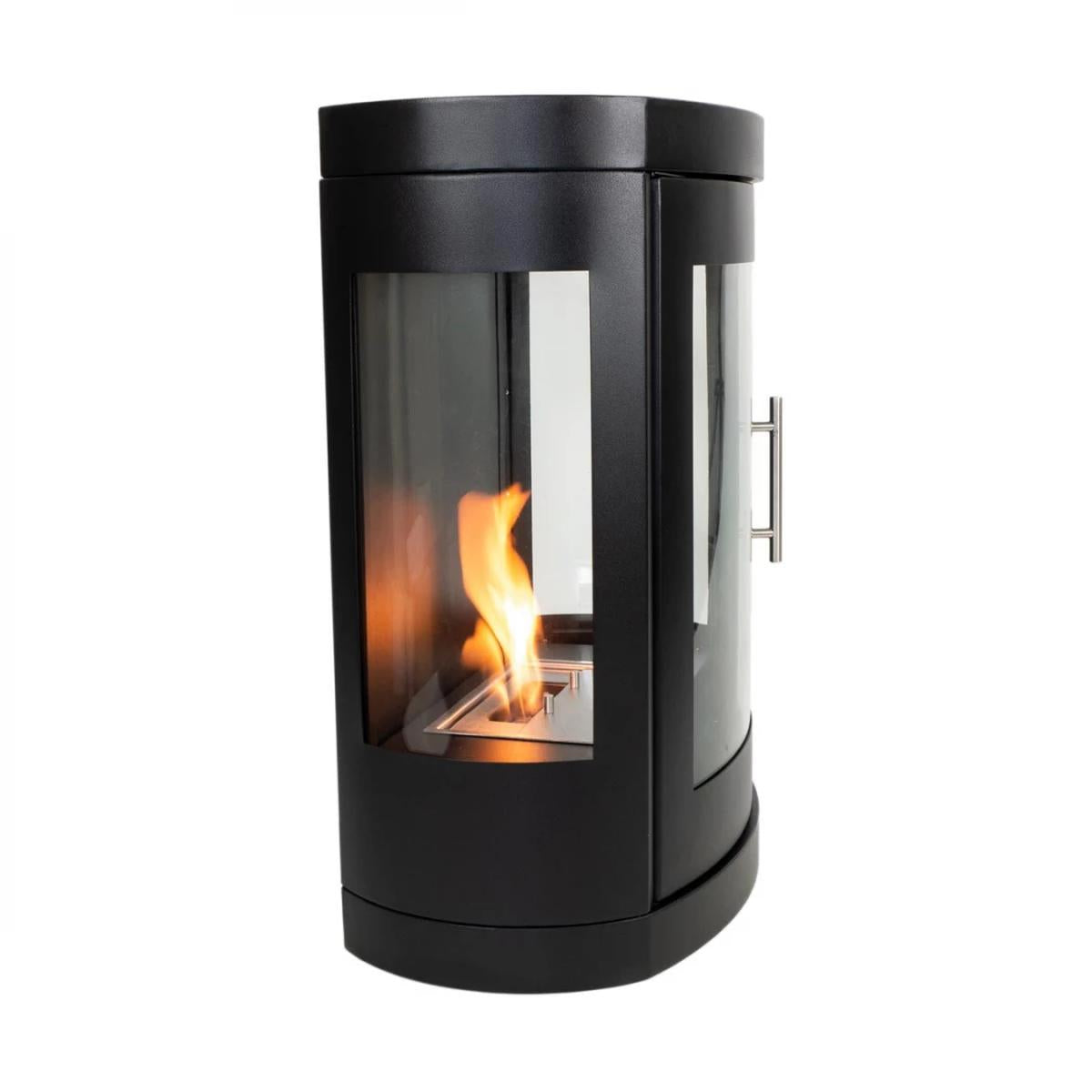 CACH Fires Oregon Bioethanolofen, traditioneller Holzofen-Look, wandmontiert, kein Schornstein erforderlich, 2 kW.