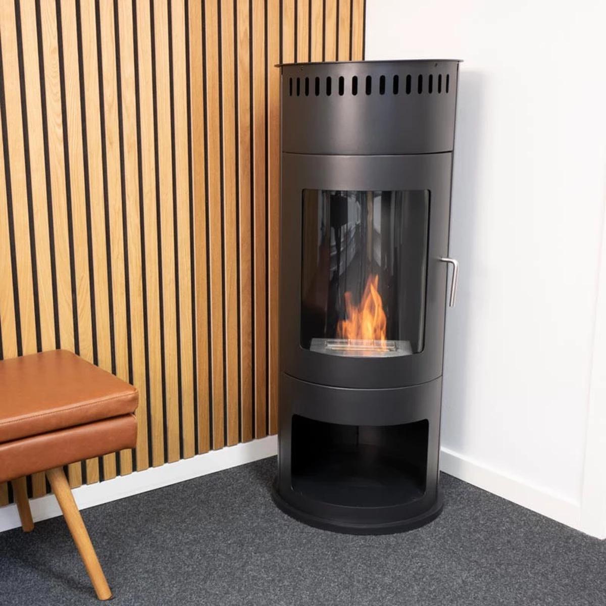 CACH Fires Washington Ethanol Kamin, Schwarz, H: 112,4 x B: 42 x T: 42 cm, Brenndauer 6 Stunden, 2,2 kW