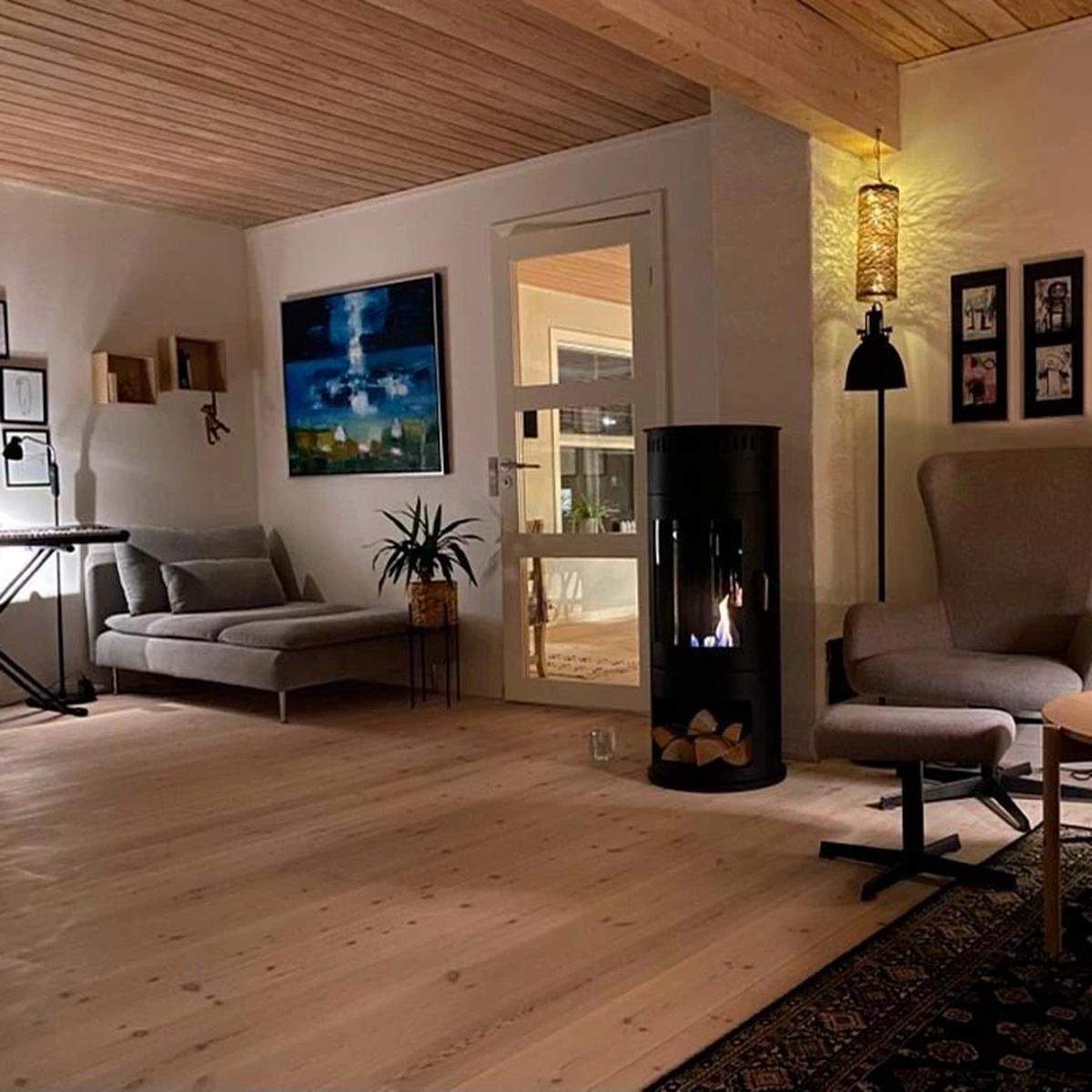 CACH Fires Washington Ethanol Kamin, Schwarz, H: 112,4 x B: 42 x T: 42 cm, Brenndauer 6 Stunden, 2,2 kW