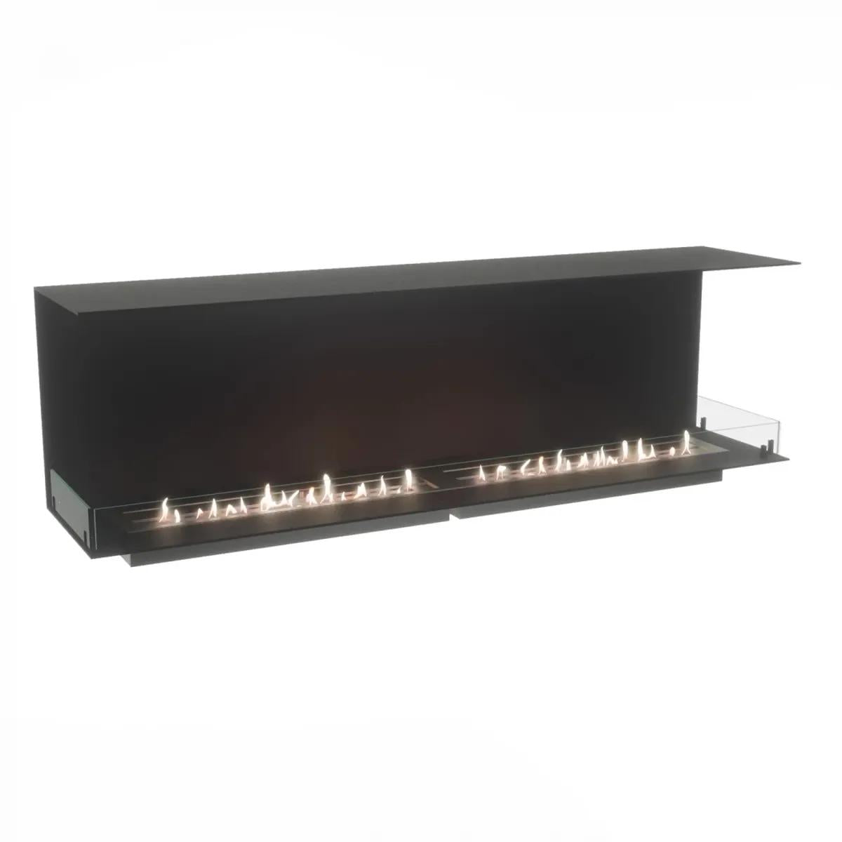 CACH Fires Foco Three 1800, 3-seitiger Bioethanol-Einbaukamin, für Medien- und TV-Wände, verschiedene Brenner zur Auswahl von 13 kW + 8,8 kW