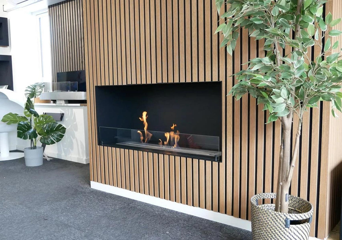 CACH Fires Foco One 1200, Einseitiger Bioethanol-Einbaukamin für die Wand, Manueller/Automatischer Brenner, 6,2 kW