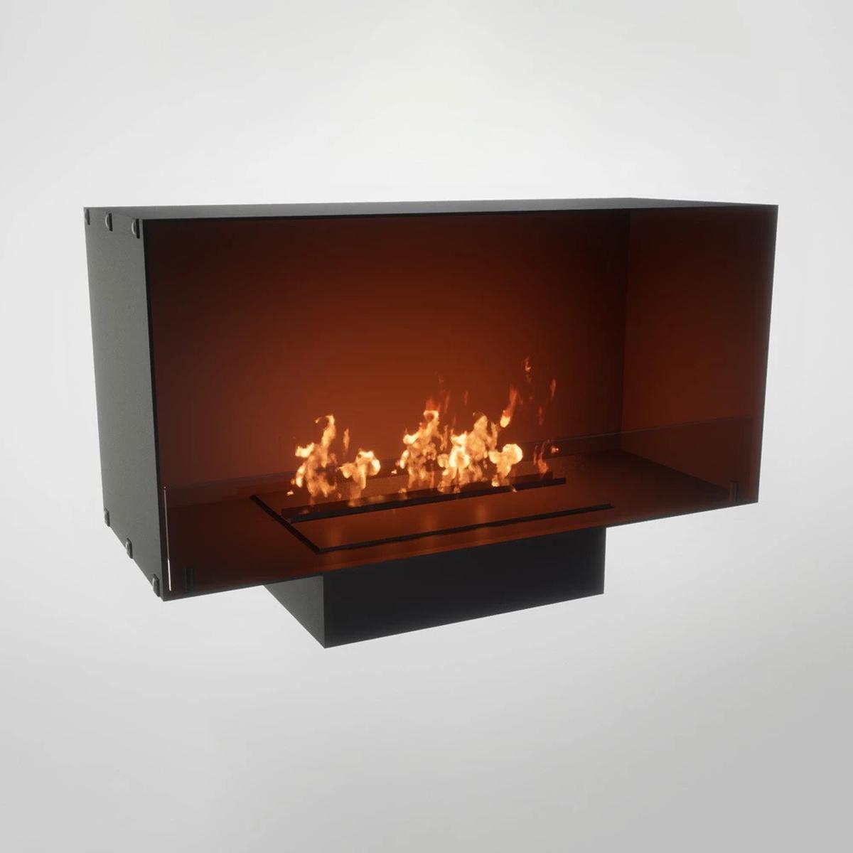 CACH Fires Foco One 1000, Bioethanol-Wandkamin mit eingebautem Brenner, einseitig, manueller oder automatischer Brenner, 4,4 kW.