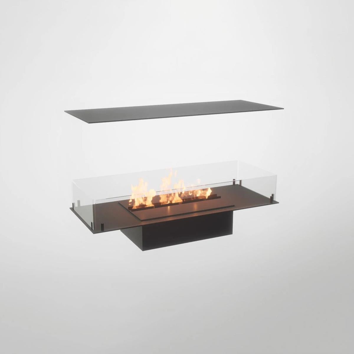CACH Fires Foco Four 1000, Bioethanol-Wandkamin mit eingebautem Feuerraum, 4-seitig, wandmontiert, wahlweise manuelle oder automatische Brennkammer, 4,4 kW.