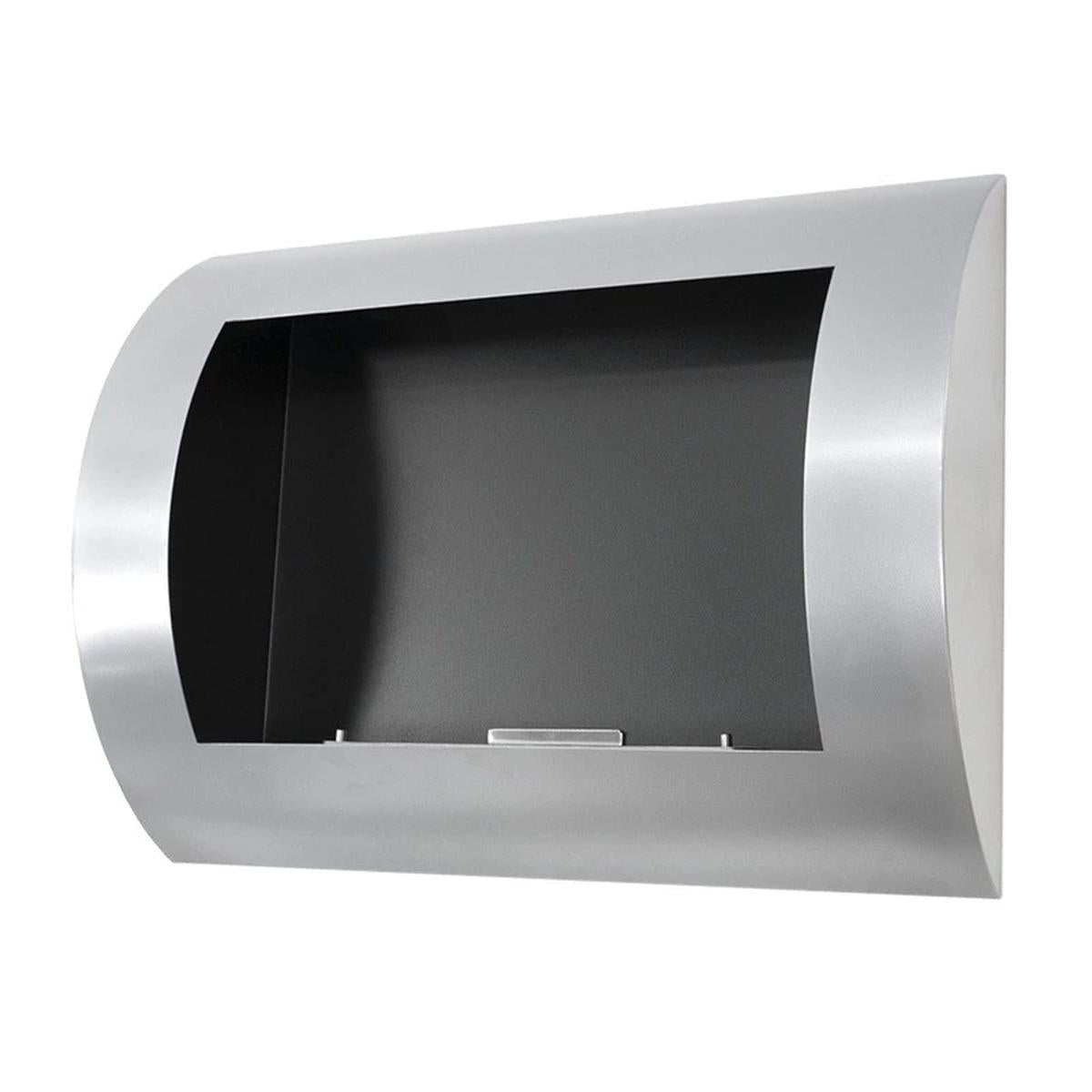 CACH Fires Ozean Bio-Wandkamin, Edelstahl, H: 45 cm x L: 60 cm x B: 13,4 cm, 0,7 l Bioethanol, Brenndauer ca. 1,5-2,5 Stunden, 1,75 kW.