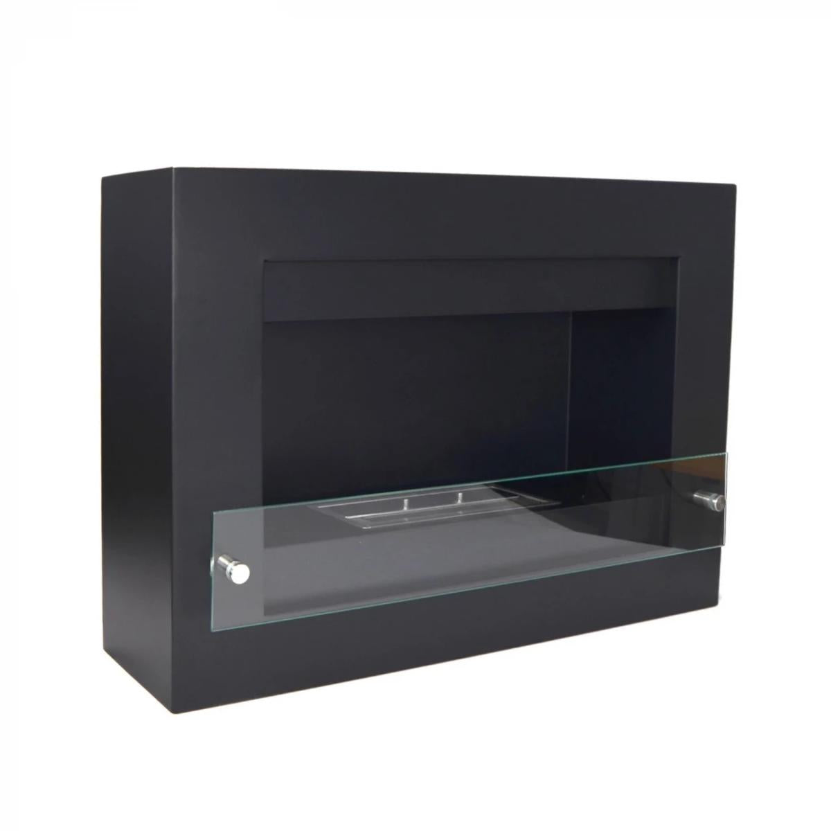 CACH Fires Nebraska Ethanol Wandkamin, Schwarz, 78 cm Breite, Bioethanol, 1,5 kW