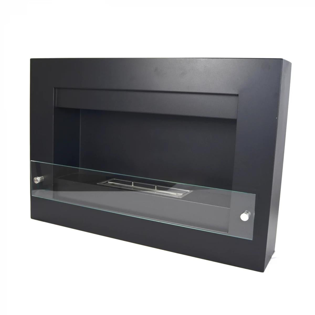 CACH Fires Nebraska Ethanol Wandkamin, Schwarz, 78 cm Breite, Bioethanol, 1,5 kW
