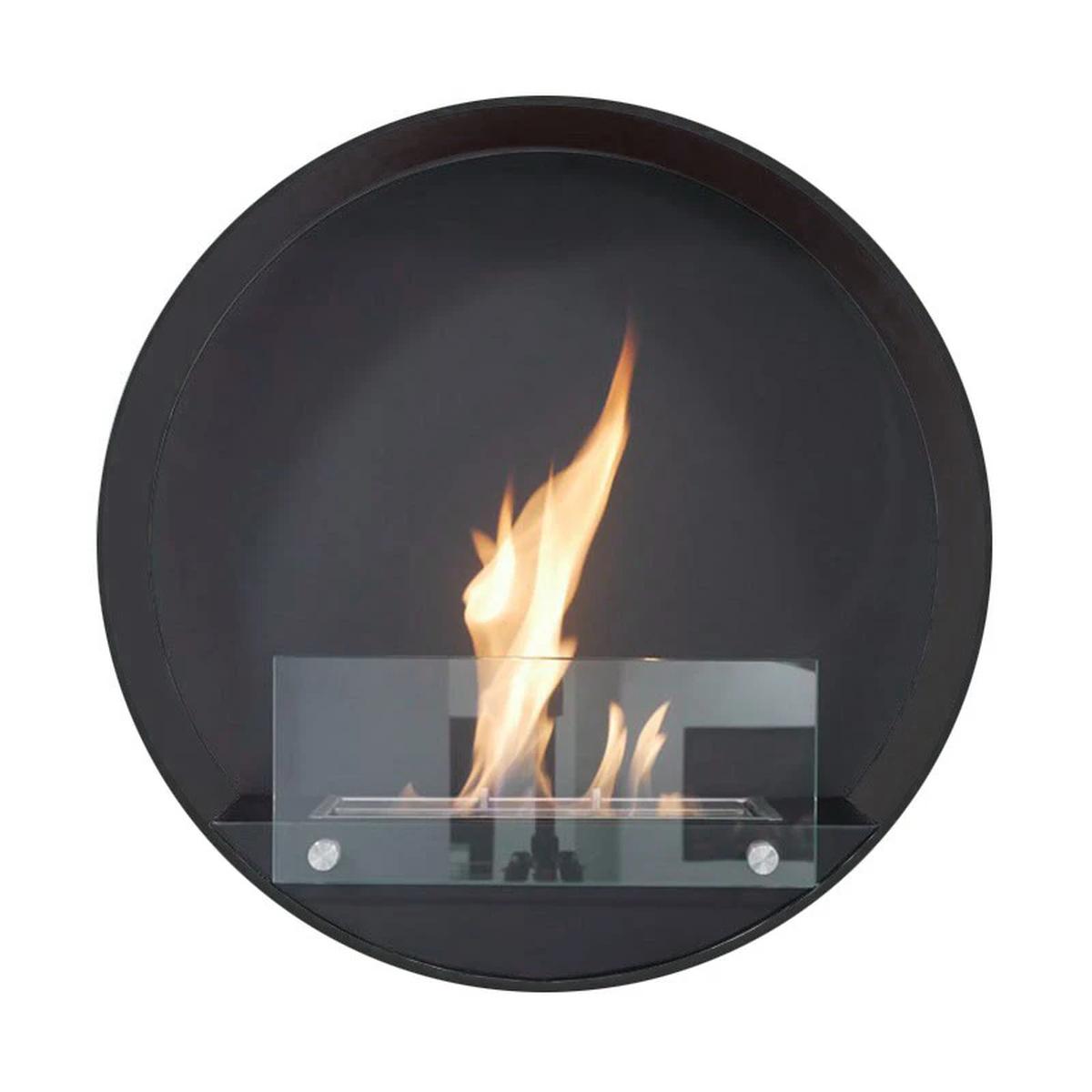 CACH Fires Delaware Ethanol-Wandkamin, runde Form, H: 60 cm x B: 60 cm x T: 20 cm, gemütliche Atmosphäre, verschiedene Farben erhältlich, 2 kW.