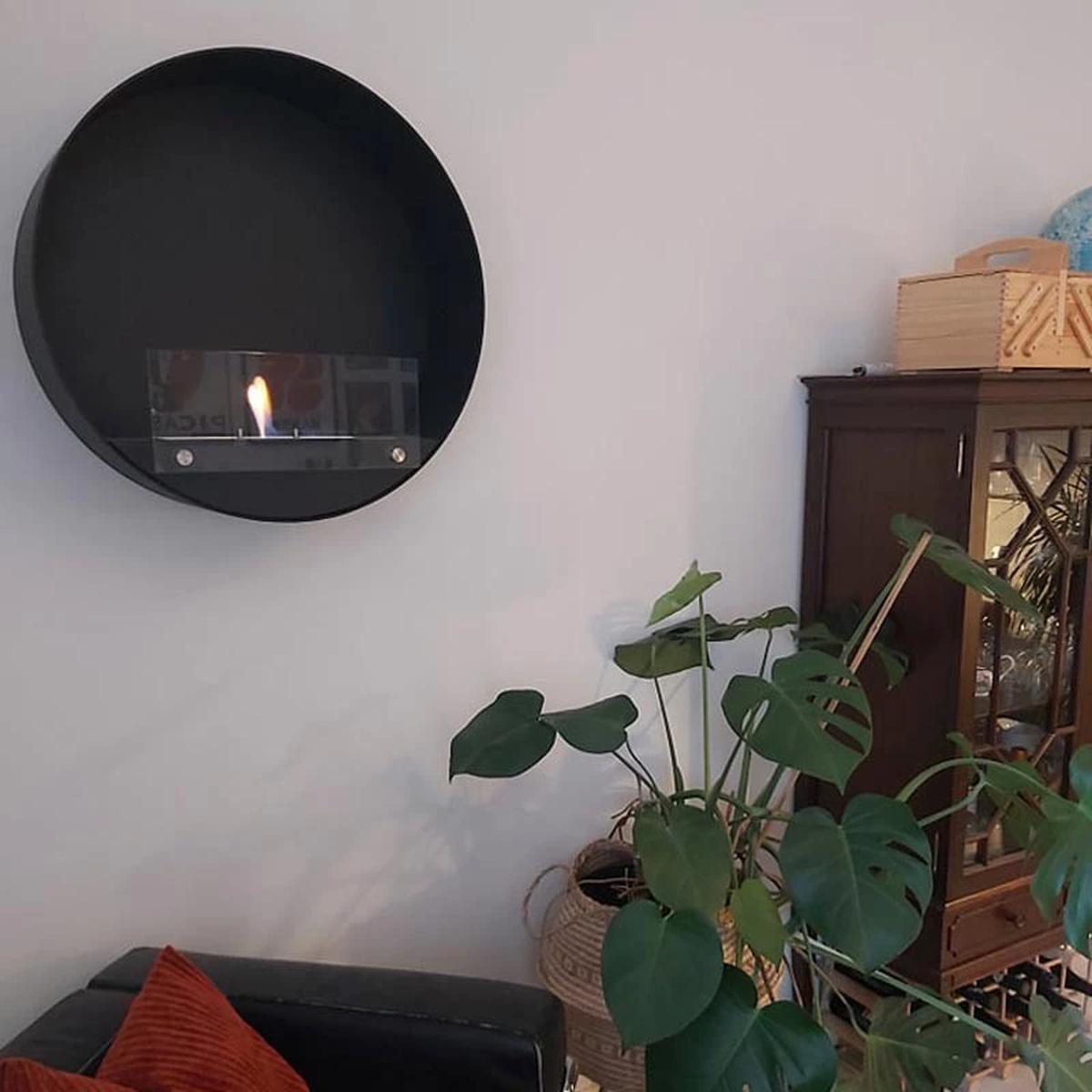 CACH Fires Delaware Ethanol-Wandkamin, runde Form, H: 60 cm x B: 60 cm x T: 20 cm, gemütliche Atmosphäre, verschiedene Farben erhältlich, 2 kW.