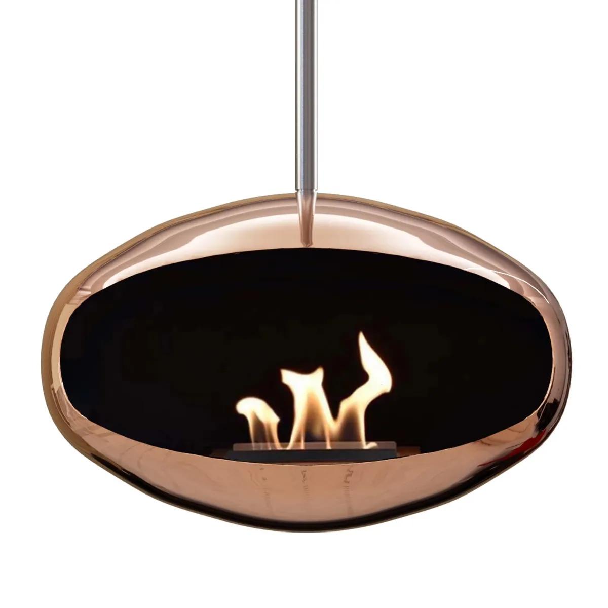 CACH Fires Cocoon Aeris, poliertes Kupfer, moderner Designer-Kamin, 2.0 Brenner, exklusives Design, 3 kW, je nach Variante.