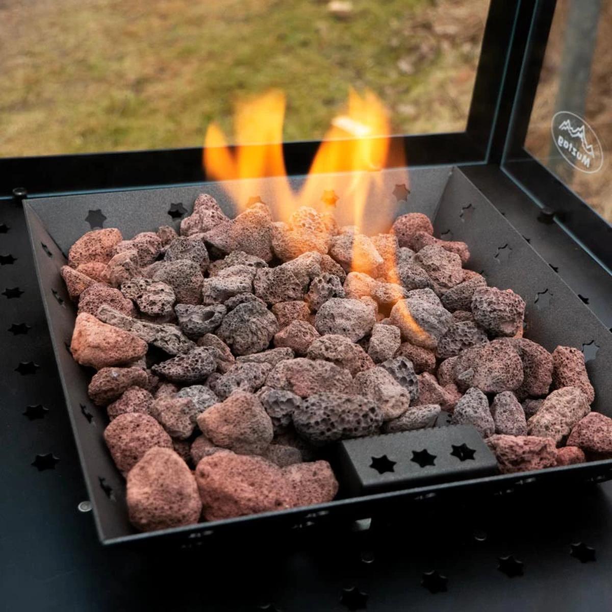 CACH Fires Muztag Marbella, Schwarz, 7,3 kW, Flaschengas betriebener Außen-Gaskamin