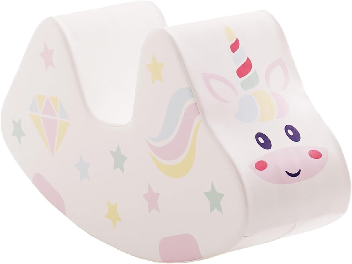 IGLU Schaukelpferd Einhorn Weiß – Magisches Softplay-Spielzeug für Kinder Schaumstoffbaustein