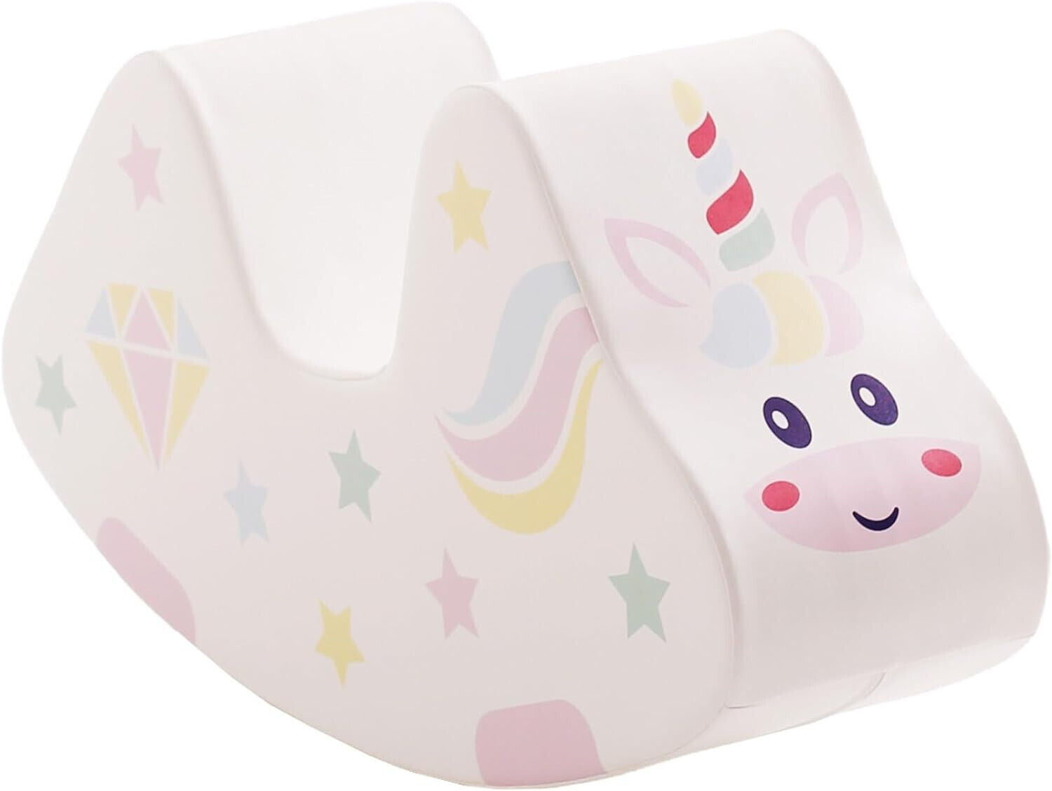 IGLU Schaukelpferd Einhorn Weiß – Magisches Softplay-Spielzeug für Kinder Schaumstoffbaustein
